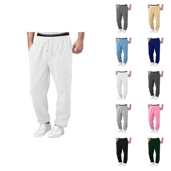 Sweatpants for Men 2026 Trendy Drawstring Elastic Waist Wide Leg Relaxed Fit Casual Pants Trousers with Pockets