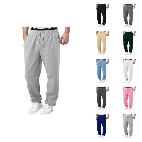 Sweatpants for Men 2026 Trendy Drawstring Elastic Waist Wide Leg Relaxed Fit Casual Pants with Pockets Trousers