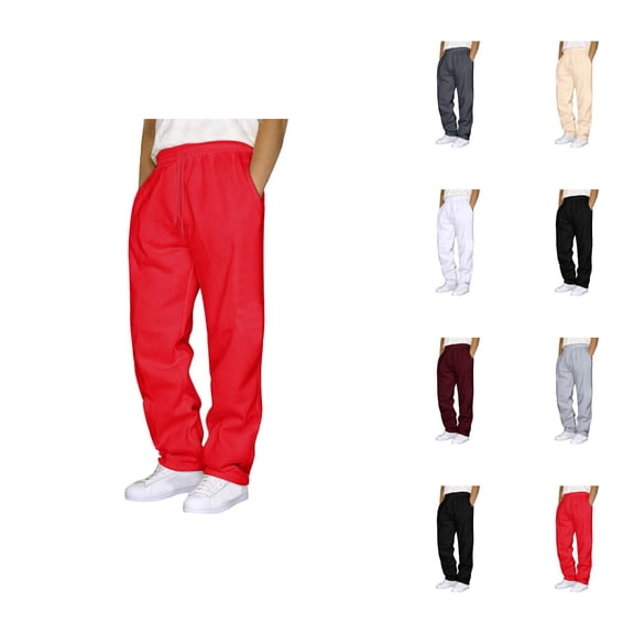 Sweatpants for Men 2026 Trendy Elastic Waist Drawstring Straight Leg Casual Pants Trousers with Pockets