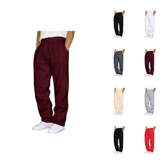 Sweatpants for Men 2026 Trendy Elastic Waist Drawstring Straight Leg Casual Pants with Pockets Trousers