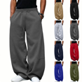 thumbnail image 1 of Sweatpants for Men Athletic Casual Pants Elastic Waist with Drawstring Solid Wide Leg Gym Sweatpant with Pockets, 1 of 7