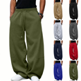 thumbnail image 1 of Sweatpants for Men Athletic Casual Pants Elastic Waist with Drawstring Solid Wide Leg Gym Sweatpant with Pockets, 1 of 7
