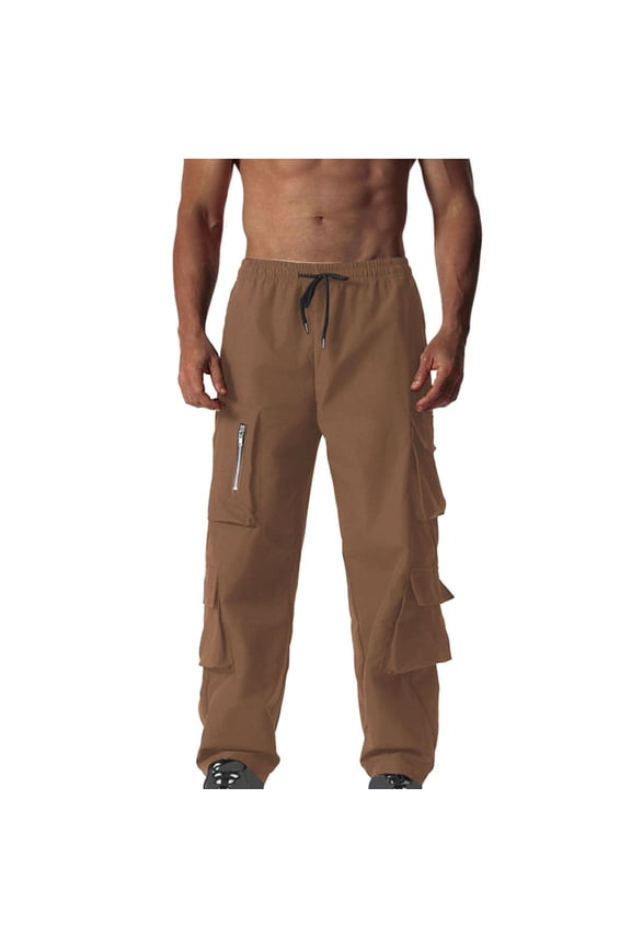 Sweatpants for Men, Baggy Cargo Pants Men Lightweight Stretch Hiking Multiple Pockets Drawing Solid Color Casual Pants for Men