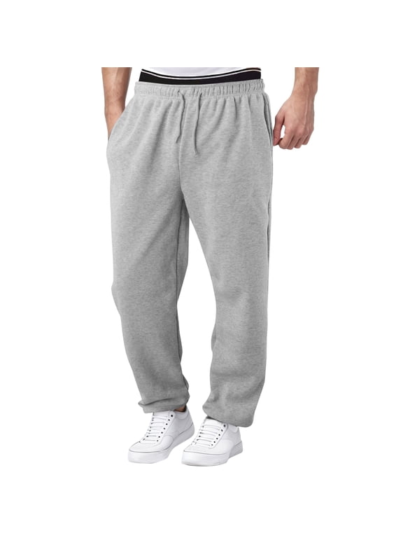 Sweatpants for Men Baggy Men's Fleece Sweatpants Heavyweight Elastic Waist Tapered Joggers Workout Running with Pockets