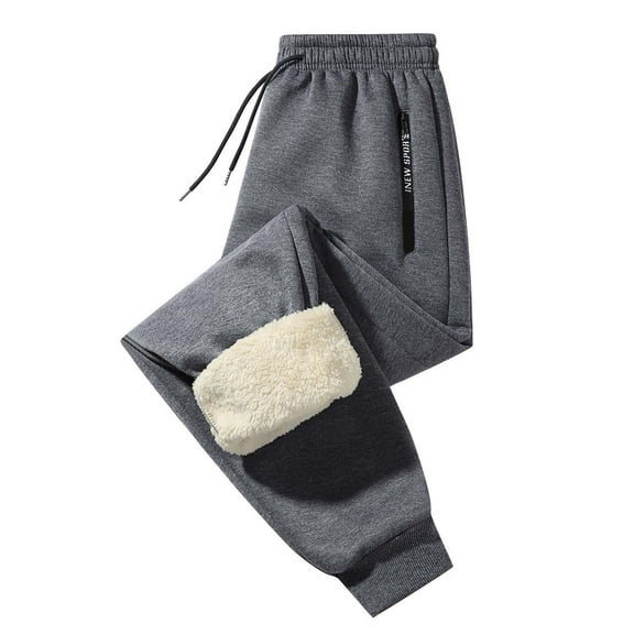 Sweatpants for Men Baggy Men's Thermal Fleece Jogger Pants Sherpa Lined Sweatpants Winter Warm Thick Track Pants