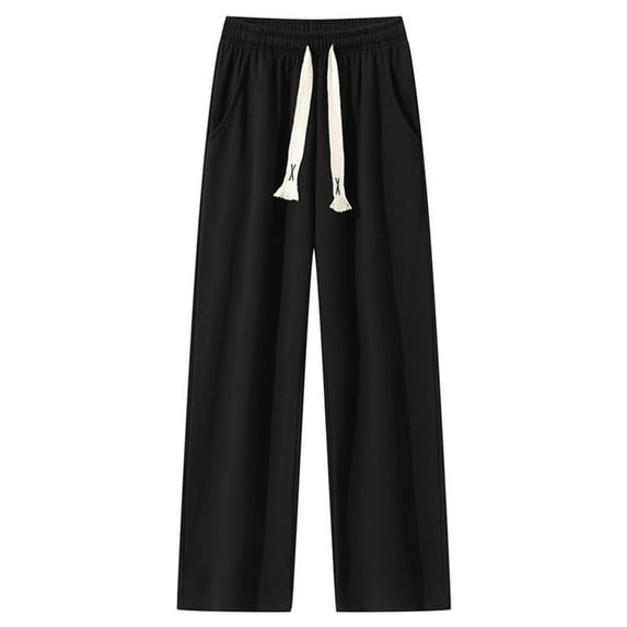 Sweatpants for Men Baggy Solid Color Straight Leg Sports Breathable Track Pants Elastic Waist Drawstring with Pockets Joggers Trousers