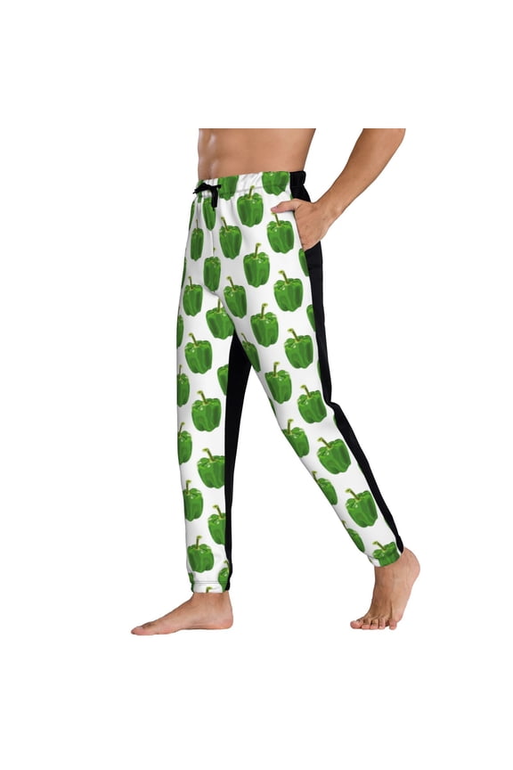 Sweatpants for Men - Bell Pepper Pattern cute Adjustable Elastic Band Mens Joggers With Pockets, Athletic Workout Gym Casual Track Pants for Men