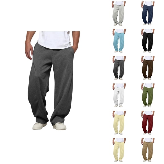 Sweatpants for Men Big And Tall 2026 Fashion Drawstring Elastic Waist Loose Fit Casual Harem Pants with Pockets Trousers