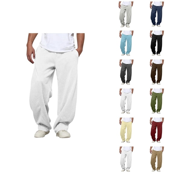 Sweatpants for Men Big And Tall 2026 Fashion Drawstring Elastic Waist Loose Fit Casual Harem Pants with Pockets Trousers