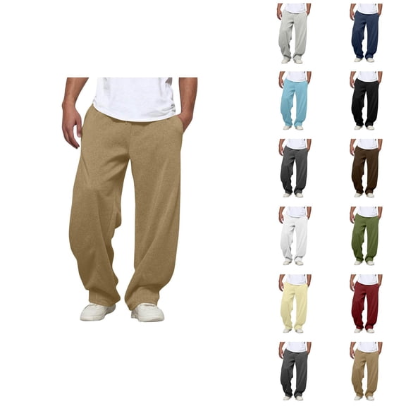 Sweatpants for Men Big And Tall 2026 Fashion Drawstring Elastic Waist Loose Fit Casual Harem Pants with Pockets Trousers