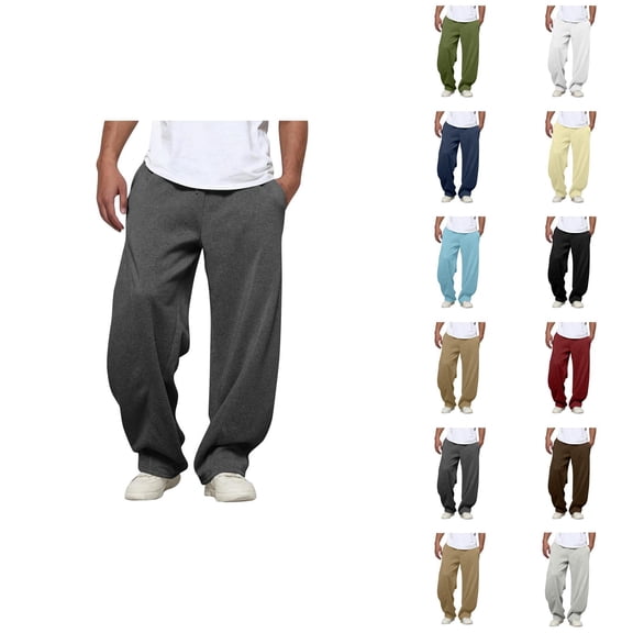 Sweatpants for Men Big And Tall 2026 Fashion Elastic Waist Drawstring Loose Fit Casual Harem Pants with Pockets Trousers