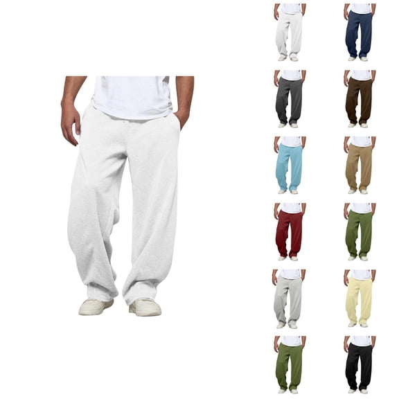 Sweatpants for Men Big And Tall 2026 Trendy Drawstring Elastic Waist Loose Fit Casual Harem Pants with Pockets Trousers
