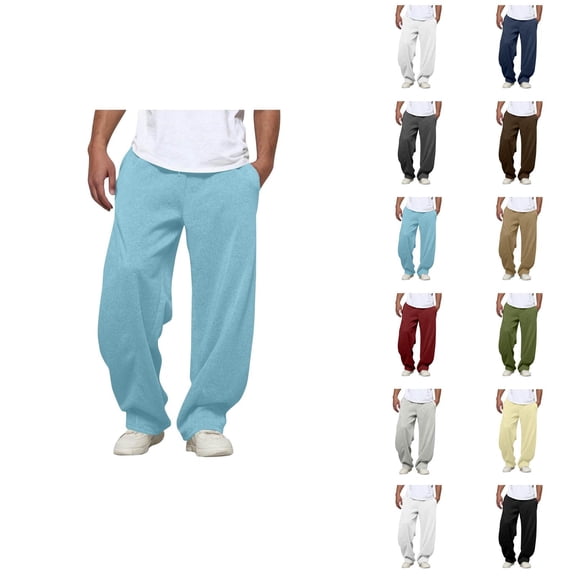 Sweatpants for Men Big And Tall 2026 Trendy Drawstring Elastic Waist Loose Fit Casual Harem Pants with Pockets Trousers