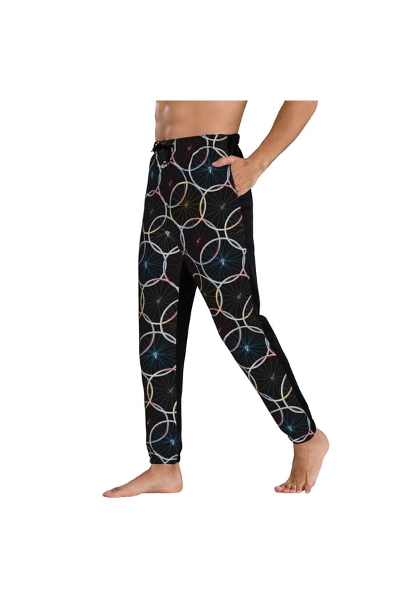 Sweatpants for Men - Bike wheel colorful Adjustable Elastic Band Mens Joggers With Pockets, Athletic Workout Gym Casual Track Pants for Men