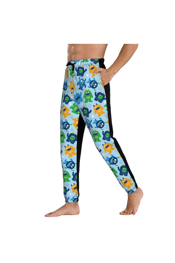 Sweatpants for Men - Cartoon Monster Adjustable Elastic Band Mens Joggers With Pockets, Athletic Workout Gym Casual Track Pants for Men