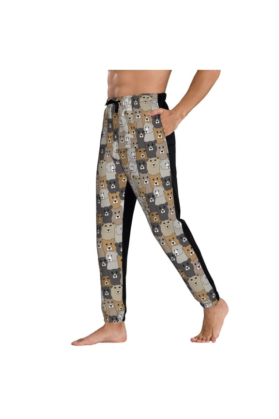 Sweatpants for Men - Cartoon bear Adjustable Elastic Band Mens Joggers With Pockets, Athletic Workout Gym Casual Track Pants for Men