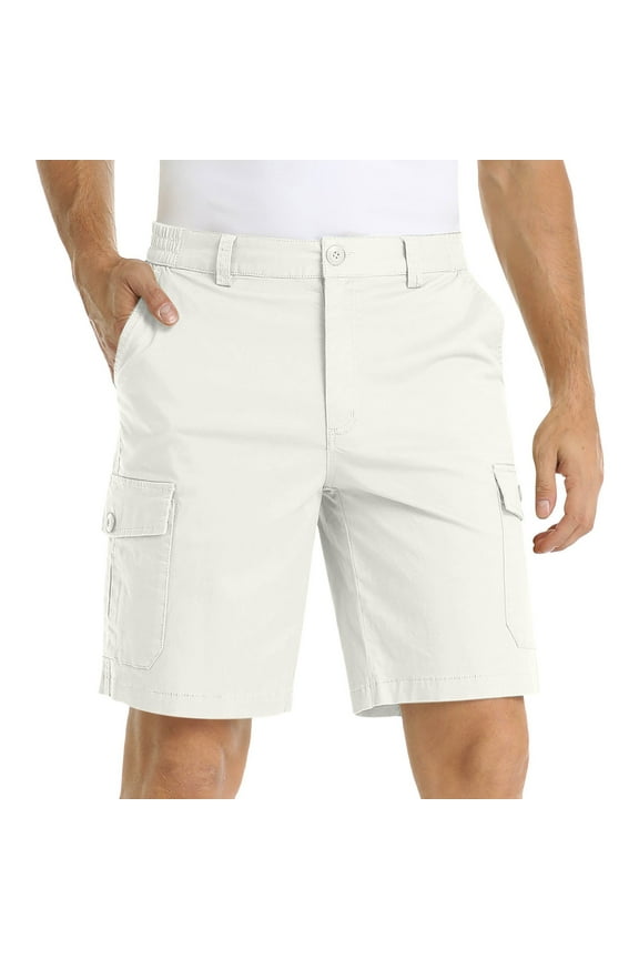 Sweatpants for Men Casual Solid Pocket Button Zipper Elastic Waist Straight Half Shorts Pants Sport Pants Shorts for Men