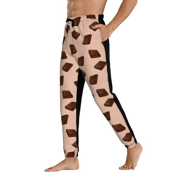 Sweatpants for Men - Chocolate Chunk Brown Print Adjustable Elastic Band Mens Joggers With Pockets, Athletic Workout Gym Casual Track Pants for Men