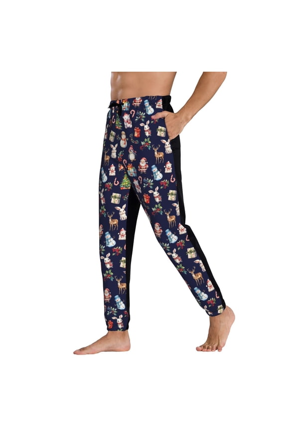 Sweatpants for Men - Christmas Critters Delight Adjustable Elastic Band Mens Joggers With Pockets, Athletic Workout Gym Casual Track Pants for Men