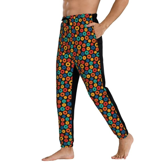 Sweatpants for Men - Circle colorful dot pattern Adjustable Elastic Band Mens Joggers With Pockets, Athletic Workout Gym Casual Track Pants for Men