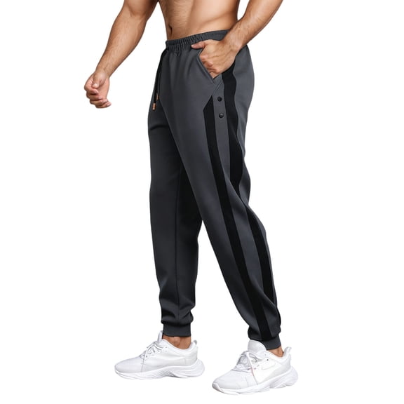 Sweatpants for Men Color Block Casual Sweatpants Relaxed Fit Straight Leg Spring Fall Lightweight Lounge Trousers GY2 L