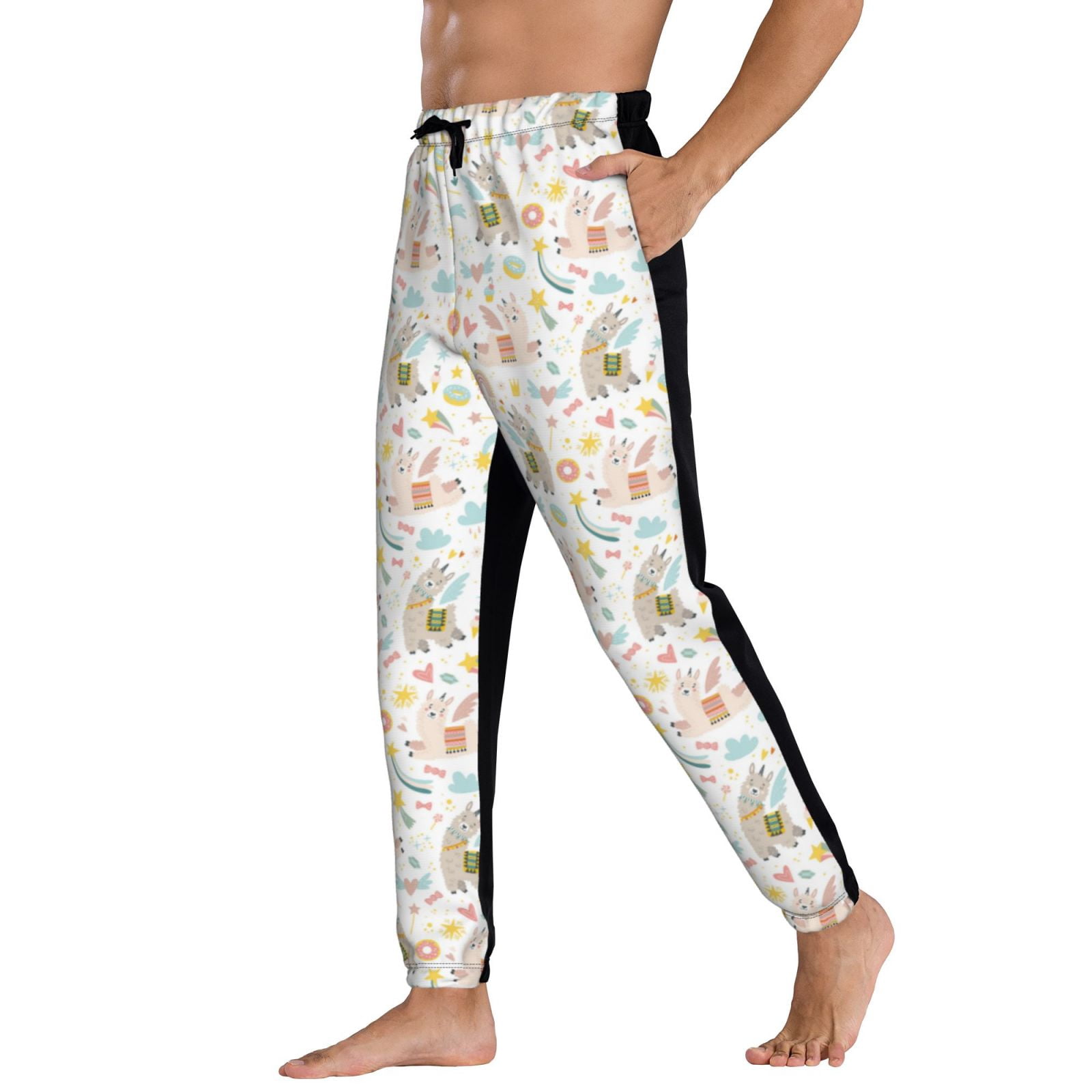 Men's 2-Piece Sweatsuit Set - Cartoon Graphic Hoodie And Jogger Sweatpants, Drawstring Casual Workout Outfit