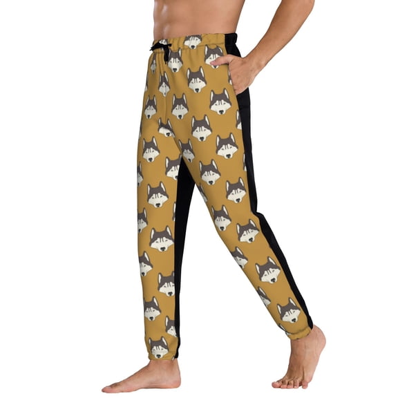 Sweatpants for Men - Cute Cartoon Husky Adjustable Elastic Band Mens Joggers With Pockets, Athletic Workout Gym Casual Track Pants for Men