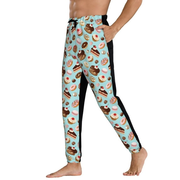 Sweatpants for Men - Donut cake Print Adjustable Elastic Band Mens Joggers With Pockets, Athletic Workout Gym Casual Track Pants for Men