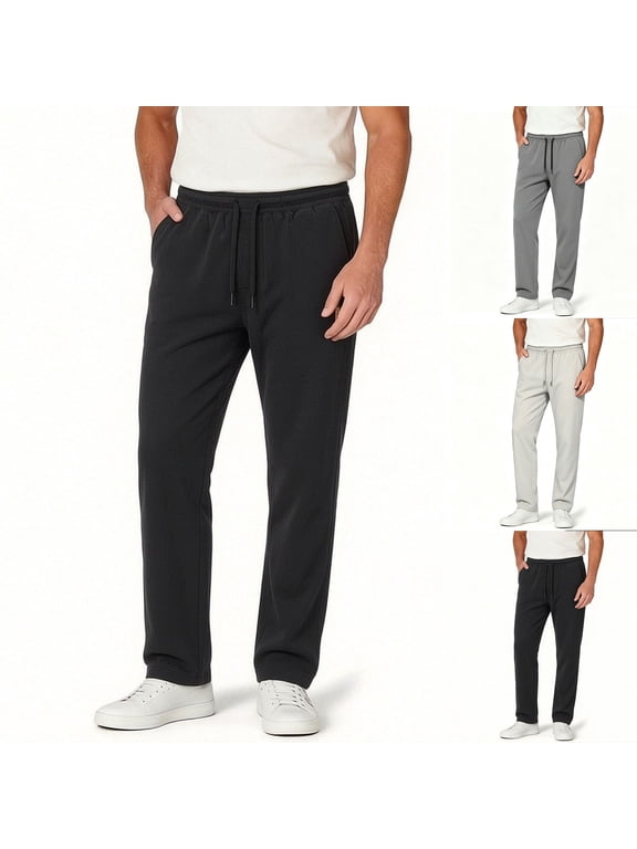 Sweatpants for Men Dqueduo Fast-drying Men's Summer Casual Pants Loose Sports Straight Pants Khaki XXL