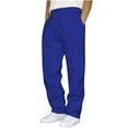 thumbnail image 1 of Sweatpants for Men Fleece Lined Drawstring Elastic Waist Athletic Workout Pants with Pockets Casual Solid Straight Leg Jogging Pant, 1 of 4