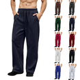thumbnail image 1 of Sweatpants for Men Fleece Lined Open Hem Straight Leg Athletic Joggers Baggy Sweatpant Open Leg Athletic Jogger Trouser Track Pants Sports Pants, 1 of 7