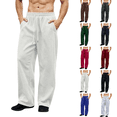 thumbnail image 1 of Sweatpants for Men Fleece Lined Open Hem Straight Leg Athletic Joggers Baggy Sweatpant Open Leg Athletic Jogger Trouser Track Pants Sports Pants, 1 of 7