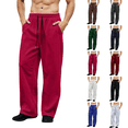 thumbnail image 1 of Sweatpants for Men Fleece Open Hem Straight Leg Athletic Joggers Baggy Sweatpants Open Leg Jogger Trouser Track Pants Sports, 1 of 7