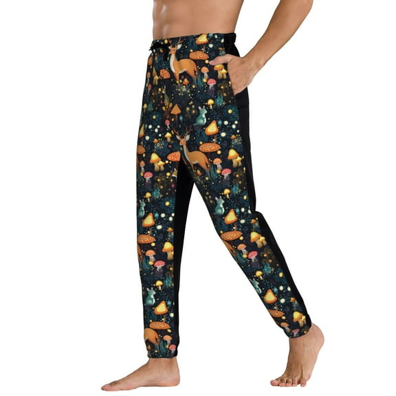 Sweatpants for Men - Forest elf Adjustable Elastic Band Mens Joggers With Pockets, Athletic Workout Gym Casual Track Pants for Men