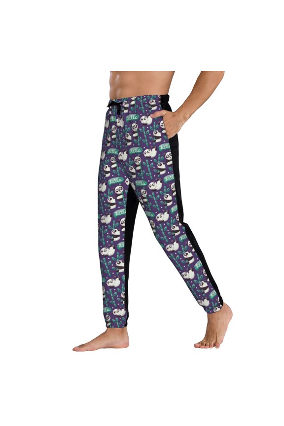 Sweatpants for Men - Funny Cute Panda Adjustable Elastic Band Mens Joggers With Pockets, Athletic Workout Gym Casual Track Pants for Men