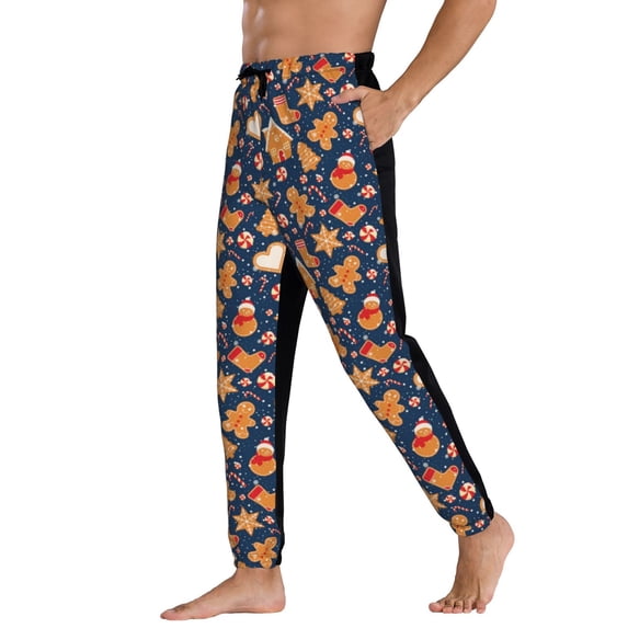 Sweatpants for Men - Gingerbread Delights Adjustable Elastic Band Mens Joggers With Pockets, Athletic Workout Gym Casual Track Pants for Men