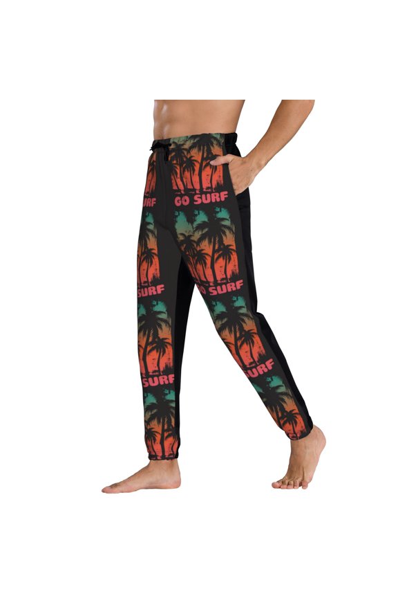 Sweatpants for Men - Go Surfer Adjustable Elastic Band Mens Joggers With Pockets, Athletic Workout Gym Casual Track Pants for Men