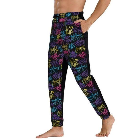 Sweatpants for Men - Graffiti art Adjustable Elastic Band Mens Joggers With Pockets, Athletic Workout Gym Casual Track Pants for Men