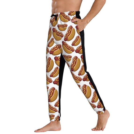 Sweatpants for Men - Hot Dog Print No.903 Adjustable Elastic Band Mens Joggers With Pockets, Athletic Workout Gym Casual Track Pants for Men