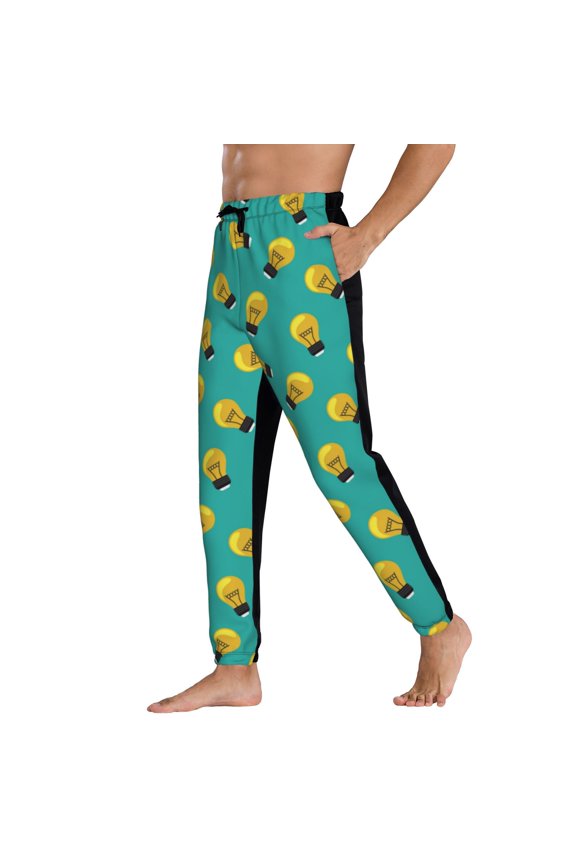 Sweatpants for Men - Light Bulb Pattern modern Adjustable Elastic Band Mens Joggers With Pockets, Athletic Workout Gym Casual Track Pants for Men