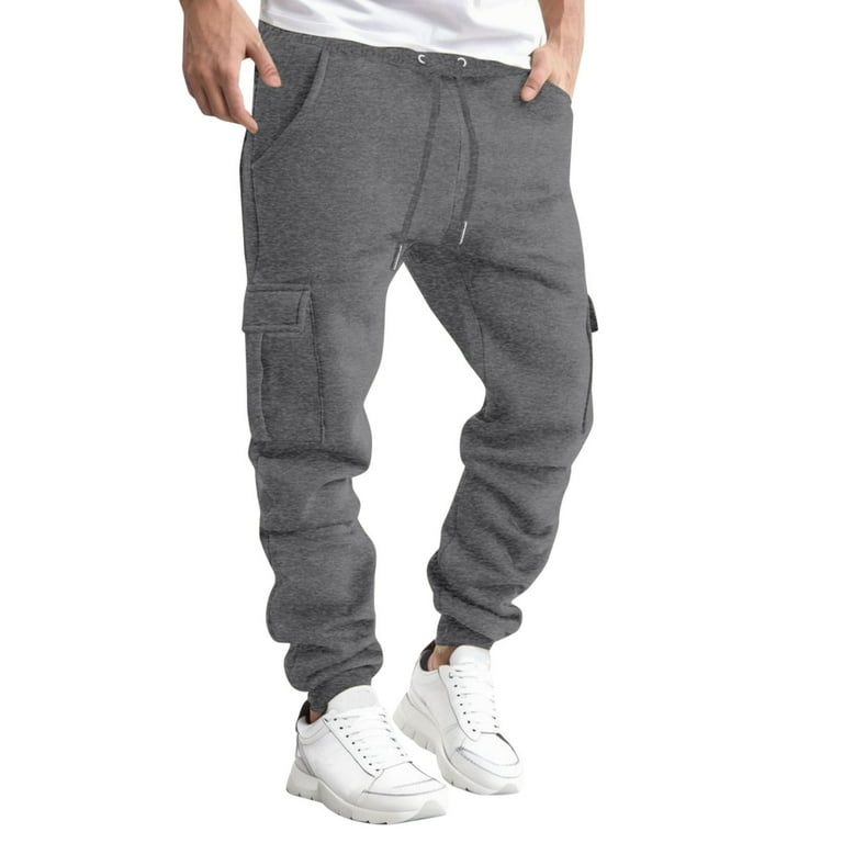 Sweatpants for Men Men s Clothing Sweat Pants for Men Pockets Solid Color Work Pants Dark Gray 3XL Walmart