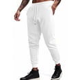 thumbnail image 1 of Sweatpants for Men, Men's Waffle Sweatpants Basic Solid Joggers Casual Elastic Waist Workout Lounge Pants with Pockets, 1 of 8