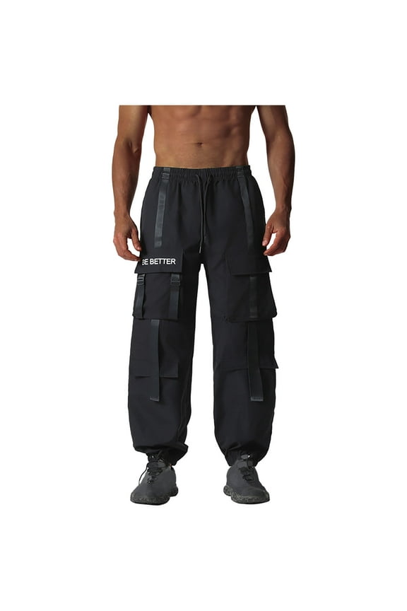 Sweatpants for Men, Mens Cargo Pants Baggy Casual Lightweight Ankle Harem Pants Streetwear Techwear Outdoor Hiking Pant with Pockets