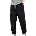 thumbnail image 1 of Sweatpants for Men Ofreoo Man Work Clothes Jeans Easy Large Size Spring And Fall Period Routine Thick Style Foot Binding Long Pants Mens Work Pants, 1 of 2