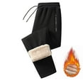 thumbnail image 1 of Sweatpants for Men Open Bottom Mens Sherpa Lined Fleece Sweatpants Thermal Warm Pants Casual Drawstring Elastic Waisted Joggers with Zipper Pockets, 1 of 1