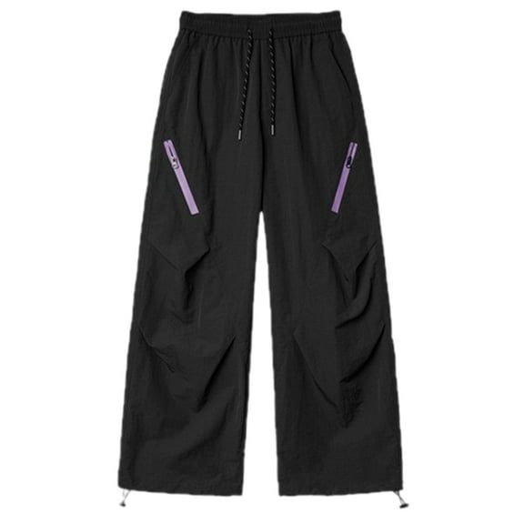 Sweatpants for Men Outdoor Cargo Pants Relaxed Fit Straight Leg Spring Fall Casual Streetwear Hiking Trousers Black M