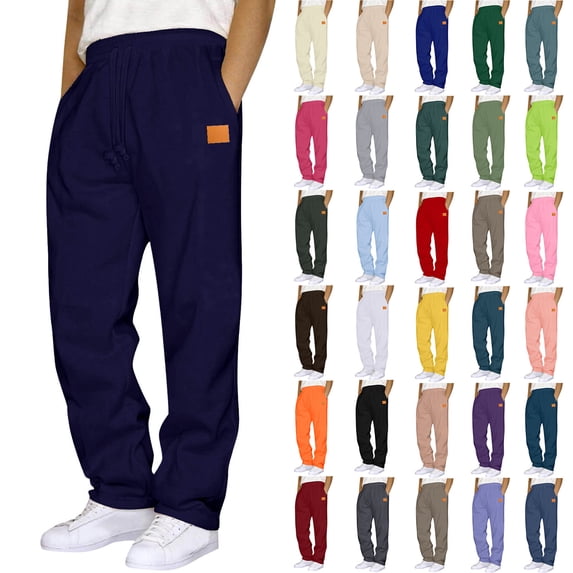 Sweatpants for Men Plus Size Drawstring Elastic Waist Joggers Sports Pants - Cotton Pants Sweatpants Trousers Mens Long Pants Dark Gray M,3XL,Navy