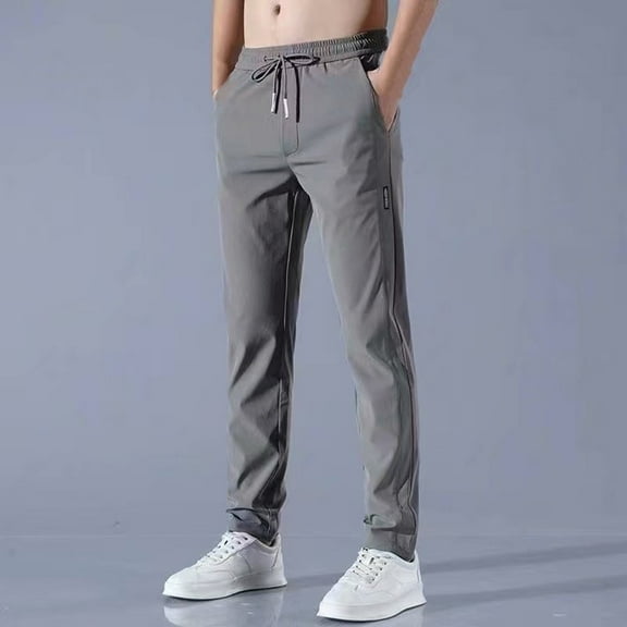Sweatpants for Men Plus Size Under $10 Fashion Casual Comfy Solid Pocket Bandage Drawstring Pants
