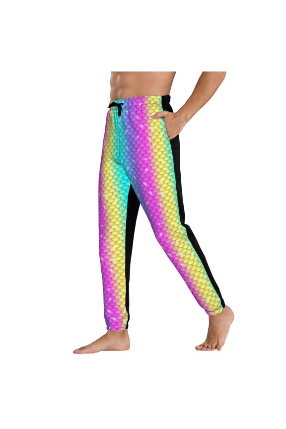 Sweatpants for Men - Rainbow Scales2 Adjustable Elastic Band Mens Joggers With Pockets, Athletic Workout Gym Casual Track Pants for Men