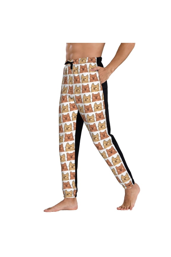 Sweatpants for Men - Sassy Cute Cartoon Cat Adjustable Elastic Band Mens Joggers With Pockets, Athletic Workout Gym Casual Track Pants for Men